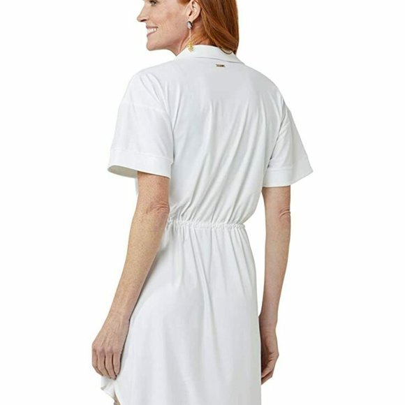 Cabana Life White Relaxed UPF 50+ Shirt Dress Cover-up - NWOT - Picture 2 of 7